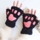 Women's half-finger gloves - cat's paw