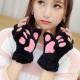 Women's half-finger gloves - cat's paw