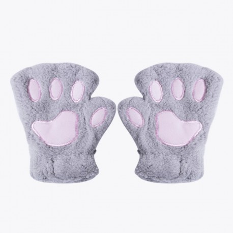 Women's half-finger gloves - cat's paw