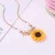 Vintage necklace with sunflower pendant