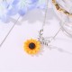 Vintage necklace with sunflower pendant