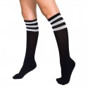 Cosplay črne dokolenke z belimi črtami Unisex