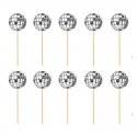 Mini mirror disco ball on a stick 12 pcs.