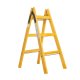 Wooden double ladder with three steps