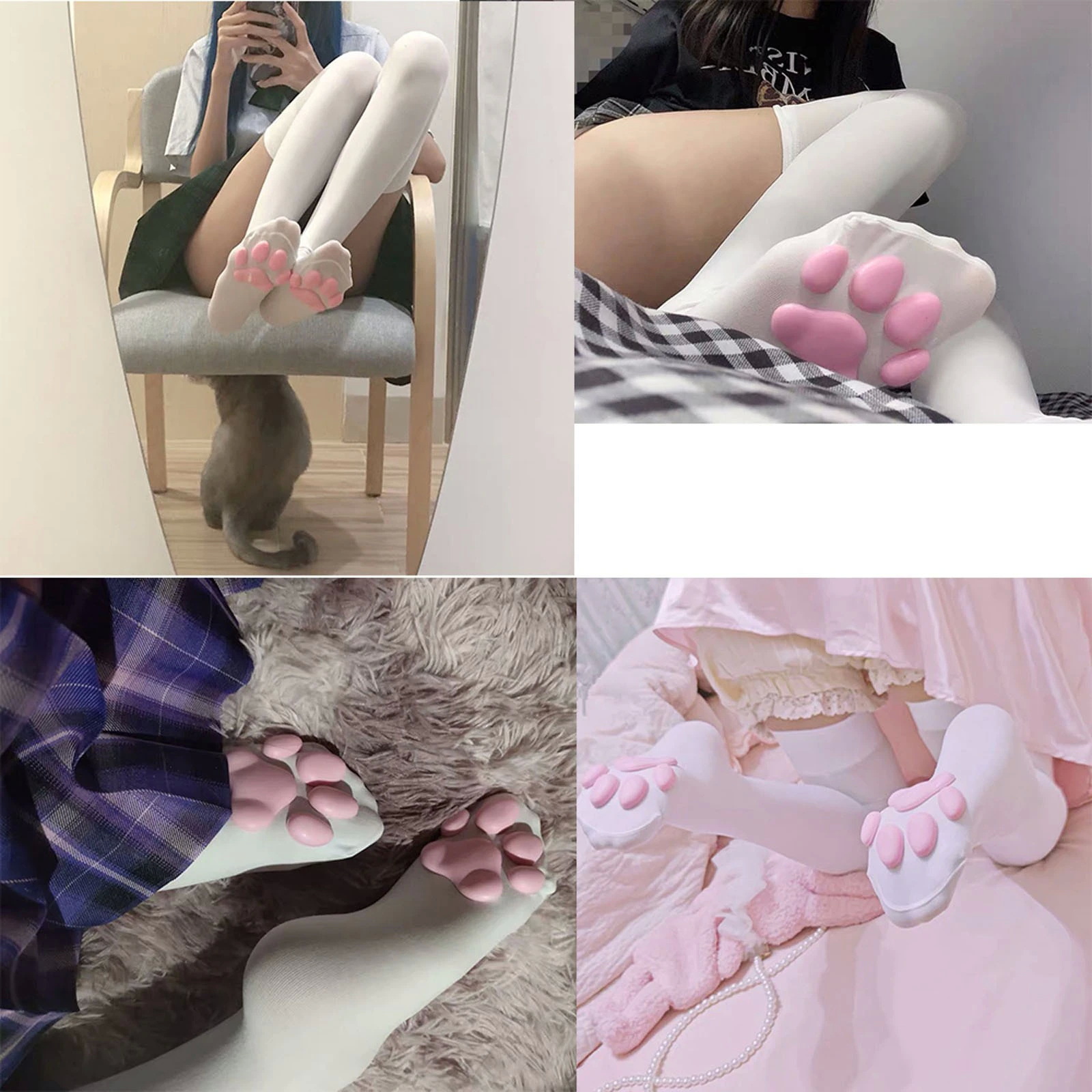 Cosplay nogavice z mačjimi 3D blazinicami